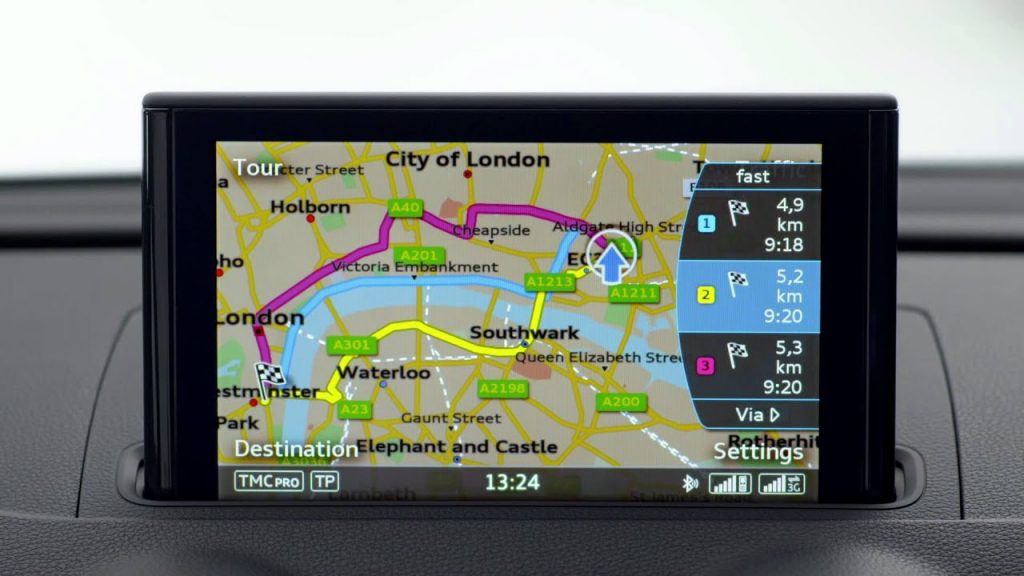 An image showing the Audi MMI Navigation Plus system