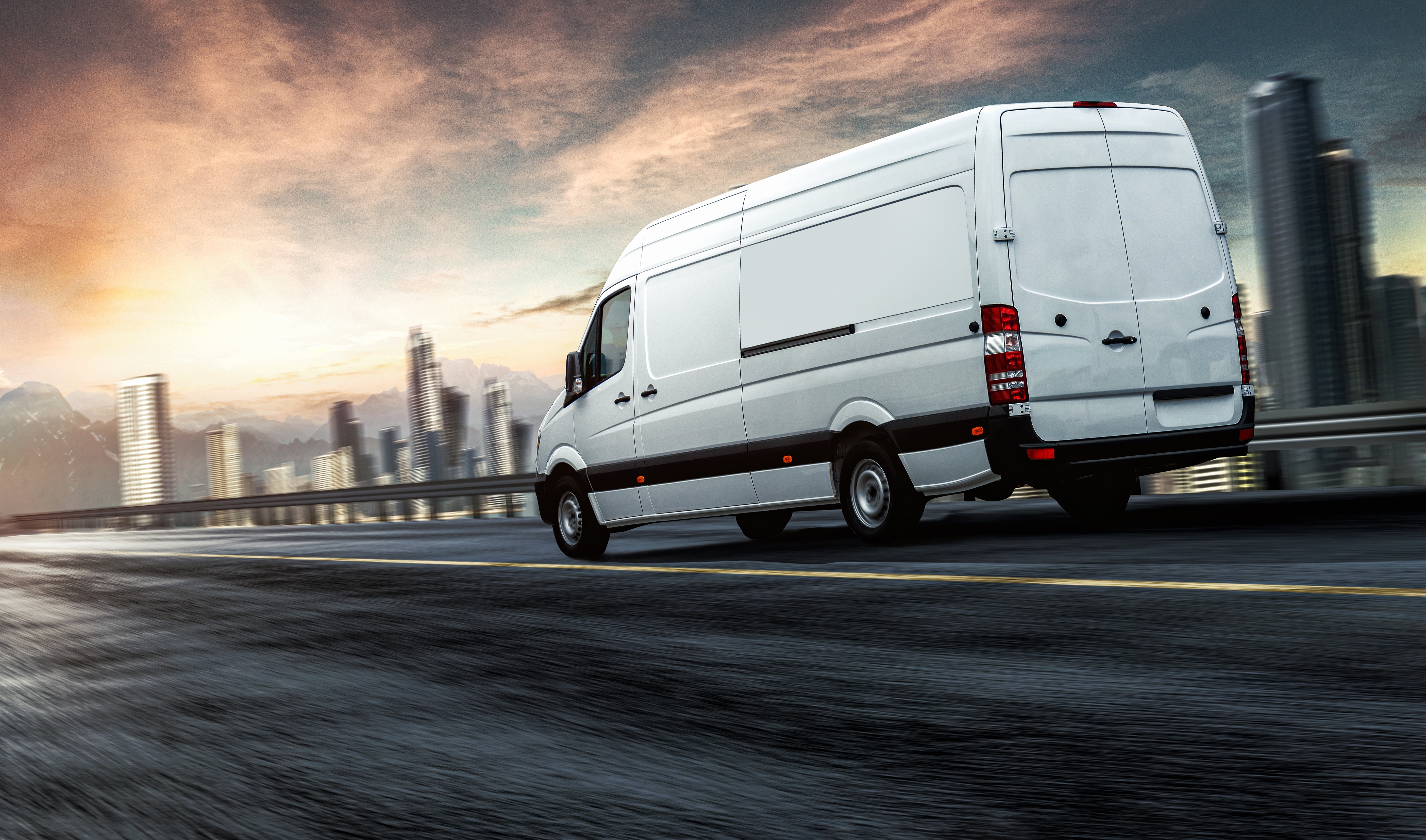 A Picture of a white Ford Transit van