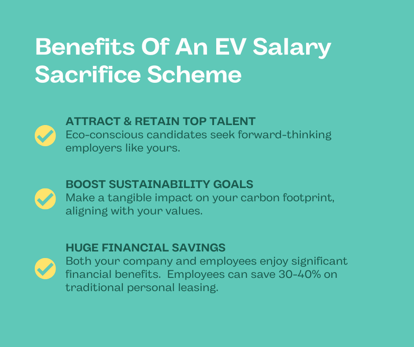 An image show the benefits of the salary sacrifice car scheme