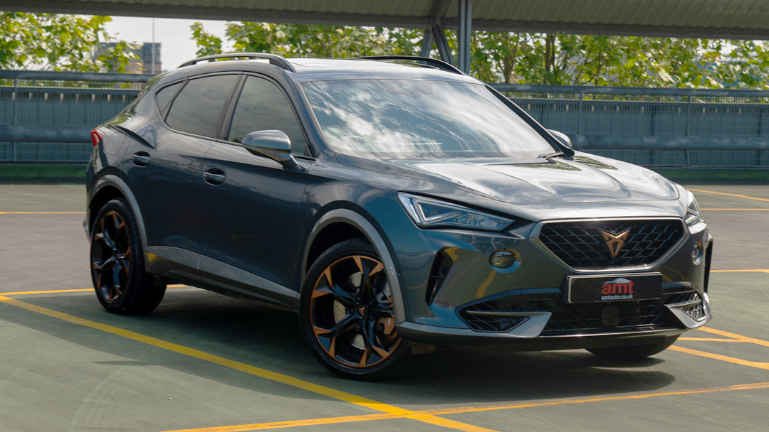 Cupra Formentor SUV on rooftop car park, featured in AMT Auto’s UK Cupra lease deals with flexible car leasing options.
