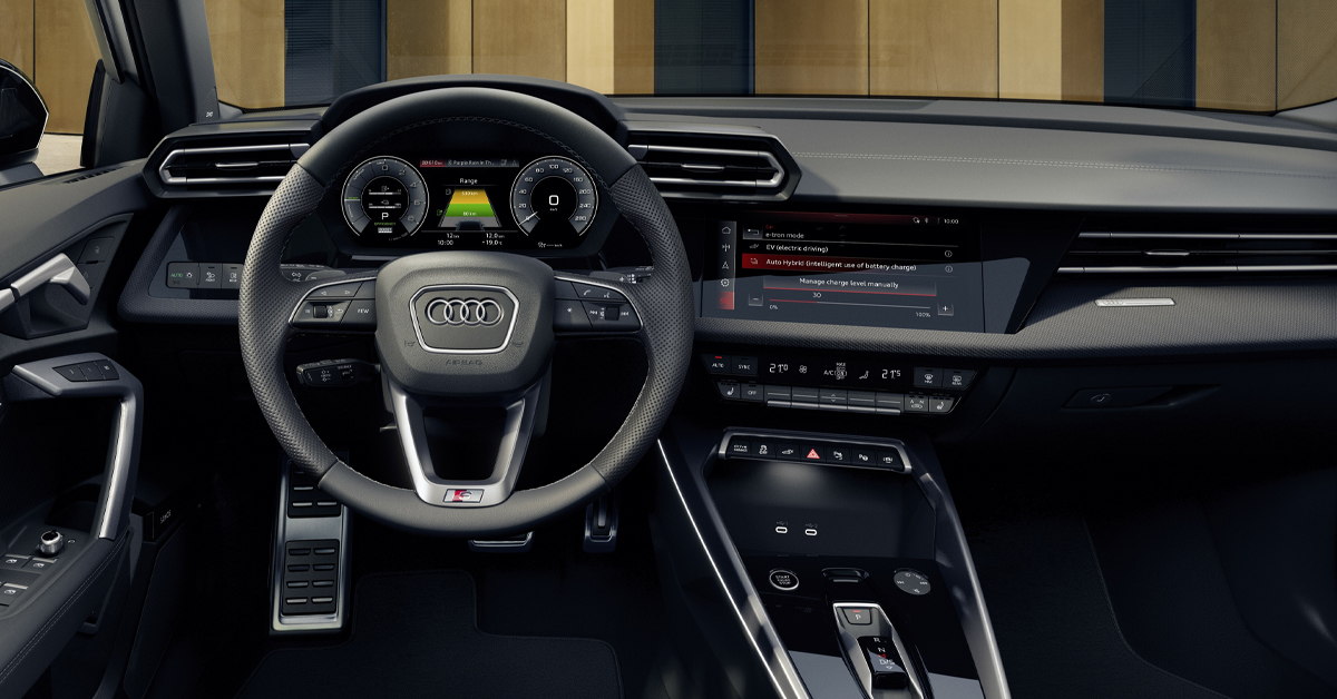 An image of the interior of the new 2024 Audi A3 Sportback 40 TFSI e