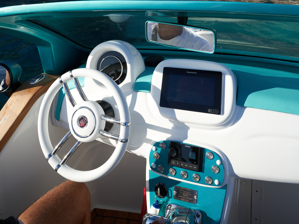 Interior of a Fiat 500 boat
