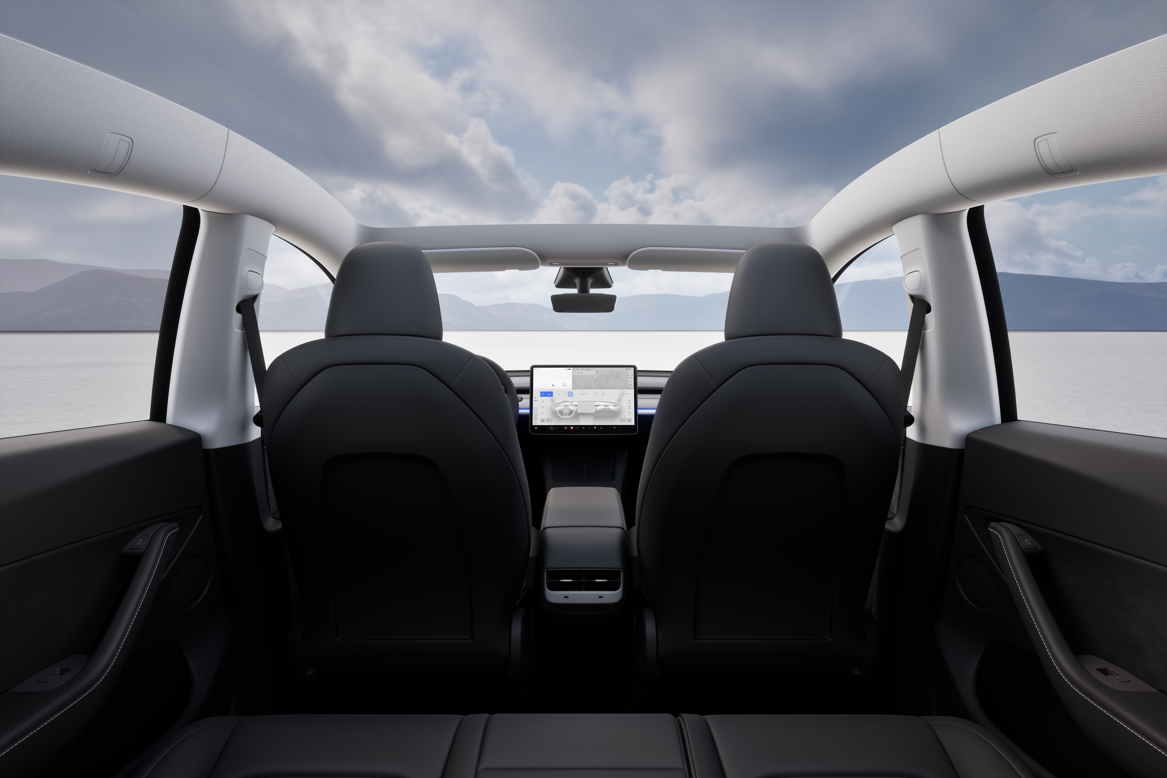 Interior of a Tesla Model Y