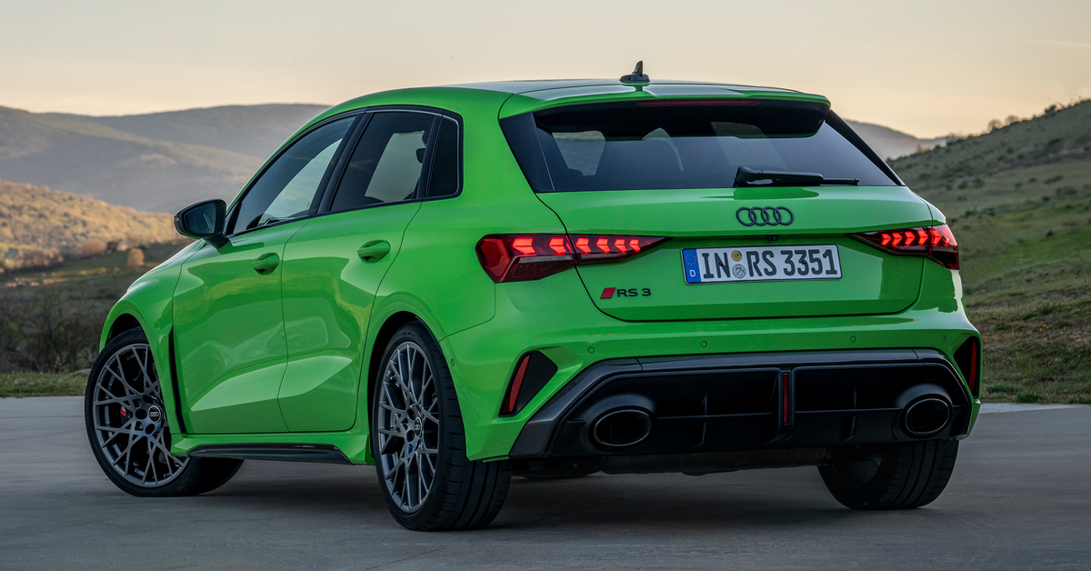 An image of the new 2024 refreshed Audi RS3 Sportback