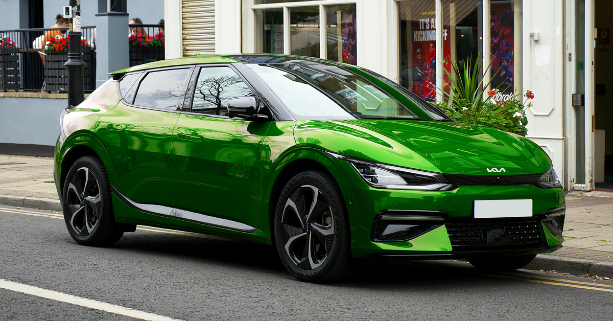 An image showing an electric Kia EV6 car