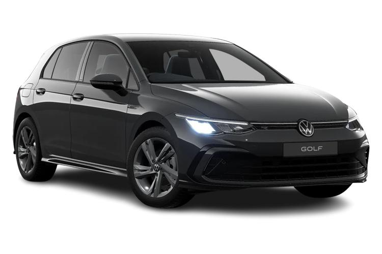 lack Volkswagen Golf: A stylish hatchback with a sleek black exterior, blending sophistication and performance." 