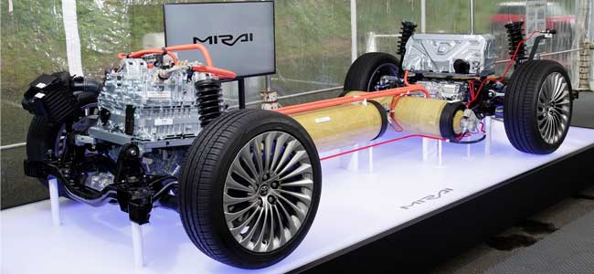 hydrogen fuel tanks in toyota mirai