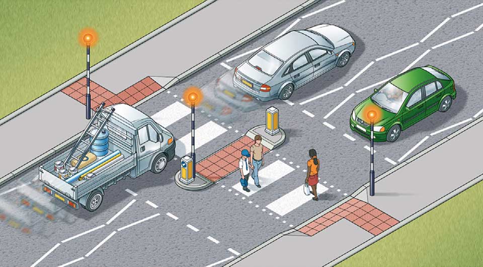 Zebra Crossing with island Road Safety for Other Road Users