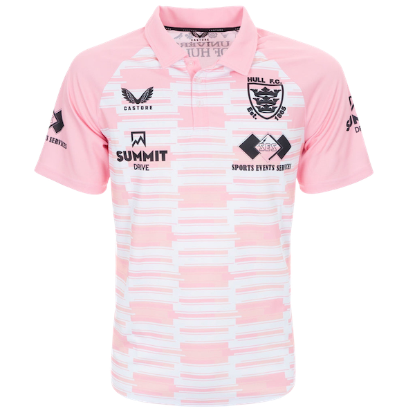 Hull FC Summit Drive Pink Polo Shirt