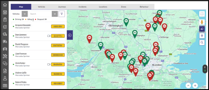 Real-time vehicle tracking with telematics