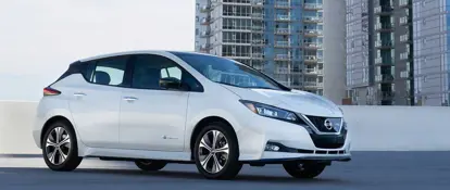 White Nissan Leaf