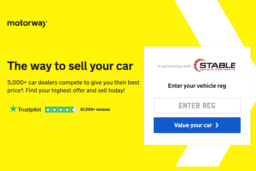 An image showing the Motorway website and Stable partner logo