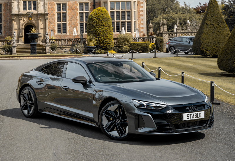 An image of an Audi e-tron GT saloon taken in Crewe UK
