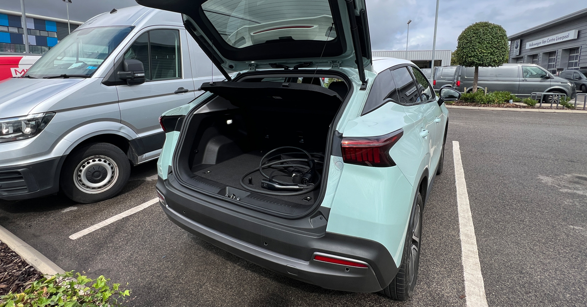 An image showing a 2024 Omoda E5 SUV available boot space