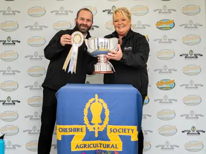 Amanda Buckley Group CRM Manager collecting the award for best stand