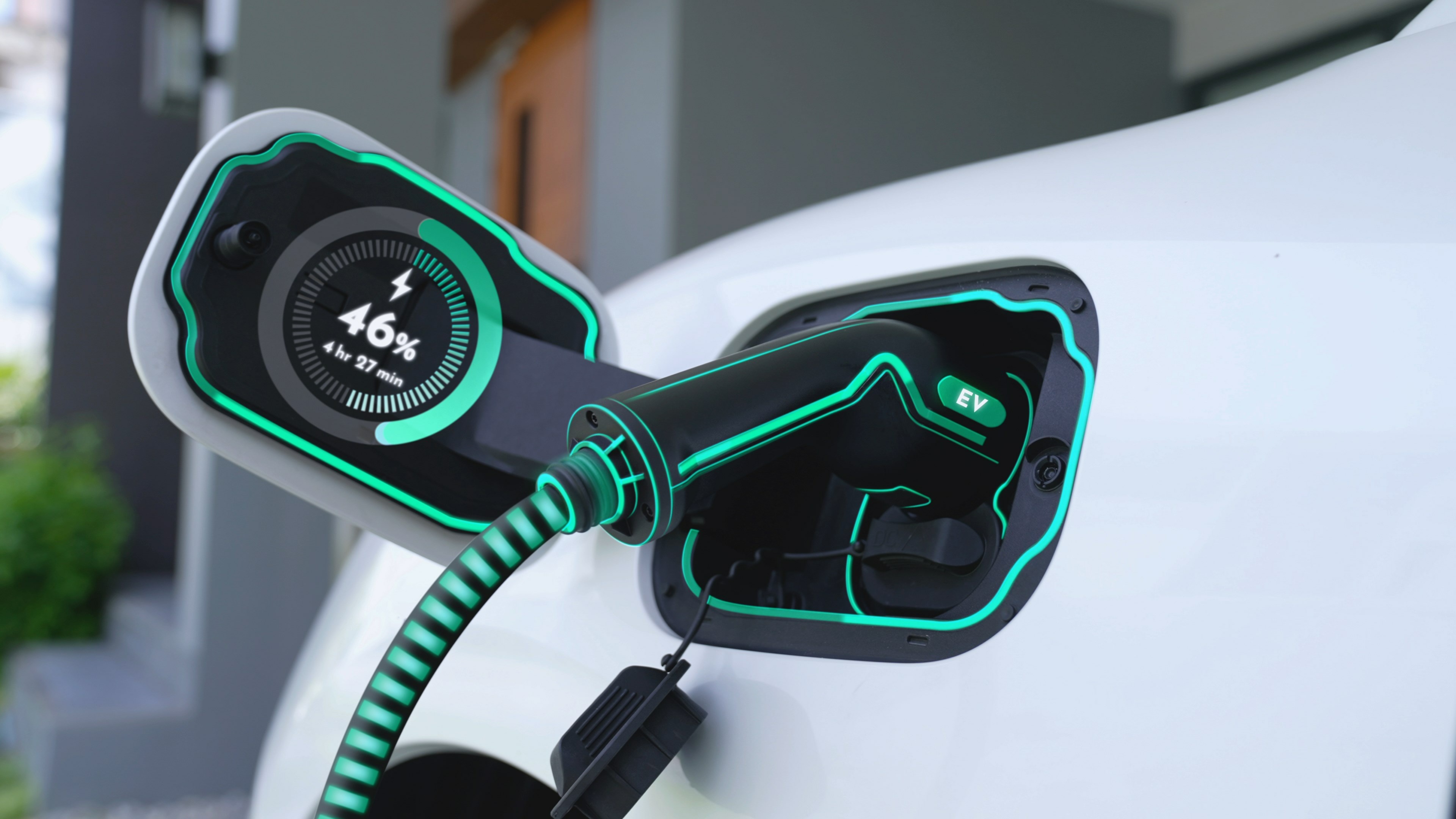 An electric vehicle charging.