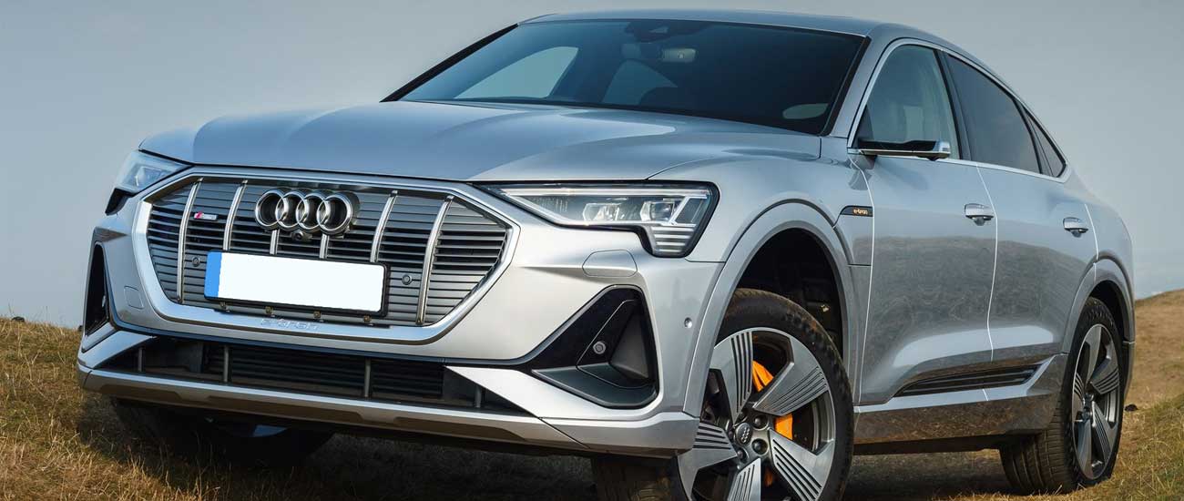 Silver Audi E-tron Sportback