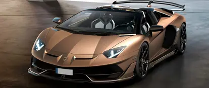 Brown Lamborghini Aventador svj Roadster