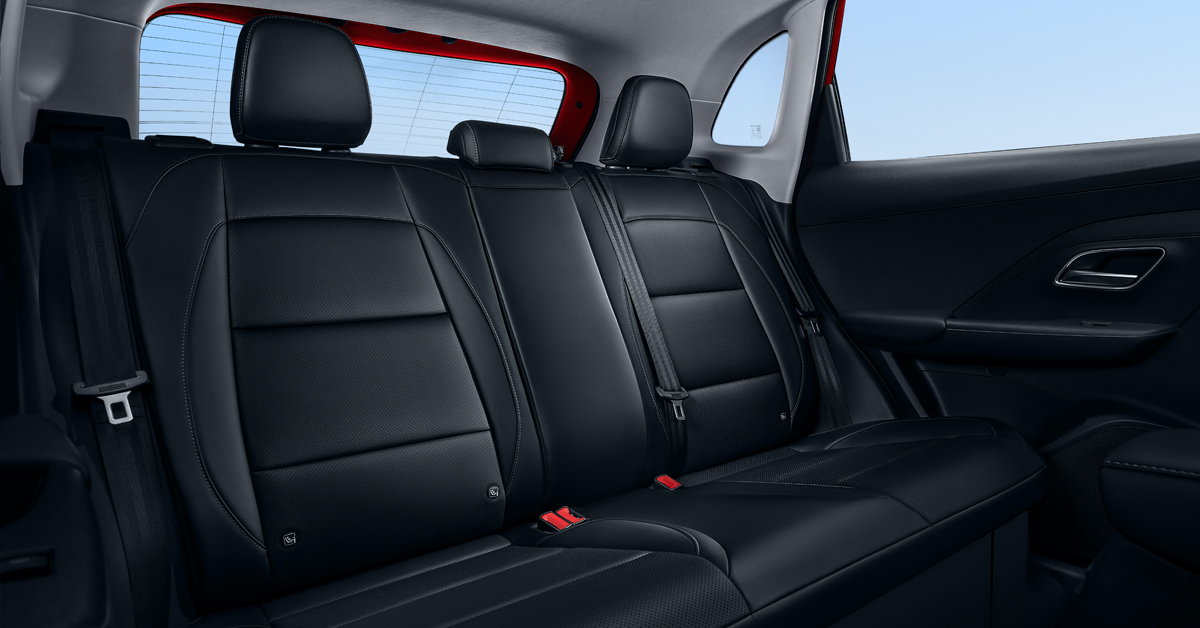 An image showing the all-new 2024 MG ZS Hybrid+ SUV rear seating area