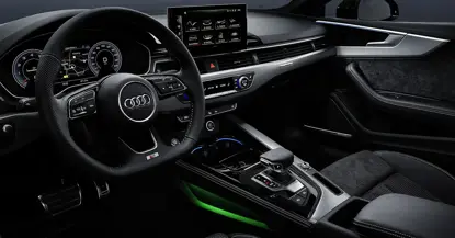 An image showing an Audi interior dashboard showing the latest technology